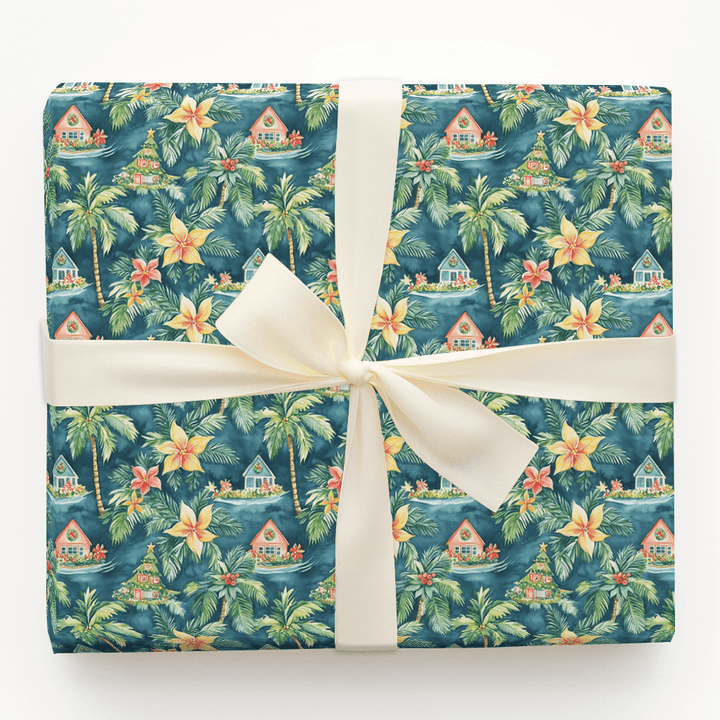Hibiscus Holiday - Wrapping Paper - Aspen & Arlo