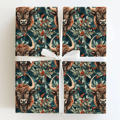 Holly on the Range - Wrapping Paper - Aspen & Arlo