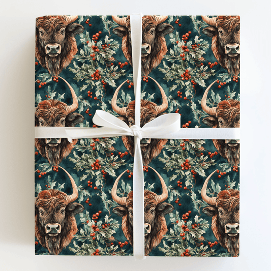 Holly on the Range - Wrapping Paper - Aspen & Arlo
