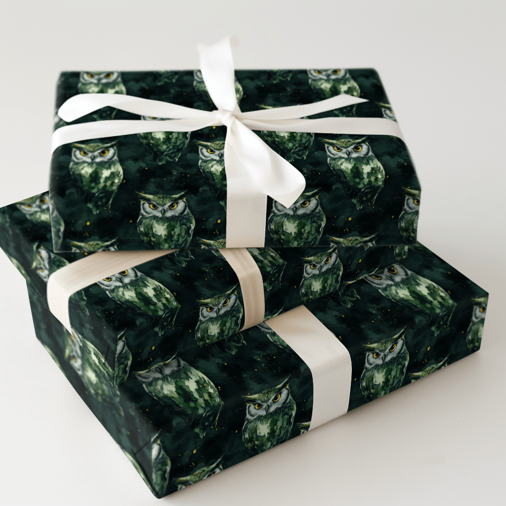 Hoot Green - Wrapping Paper - Aspen &amp; Arlo