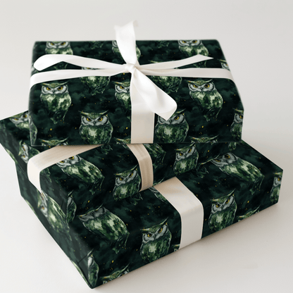 Hoot Green - Wrapping Paper - Aspen &amp; Arlo