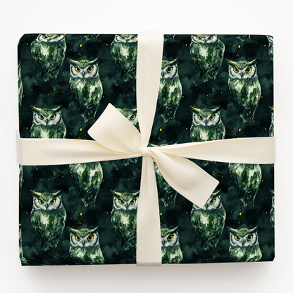 Hoot Green - Wrapping Paper - Aspen &amp; Arlo