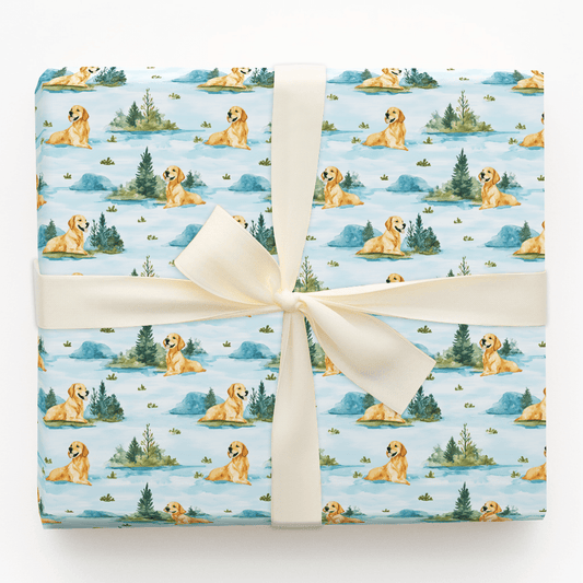 Lake Day with the Goldens - Wrapping Paper - Aspen & Arlo