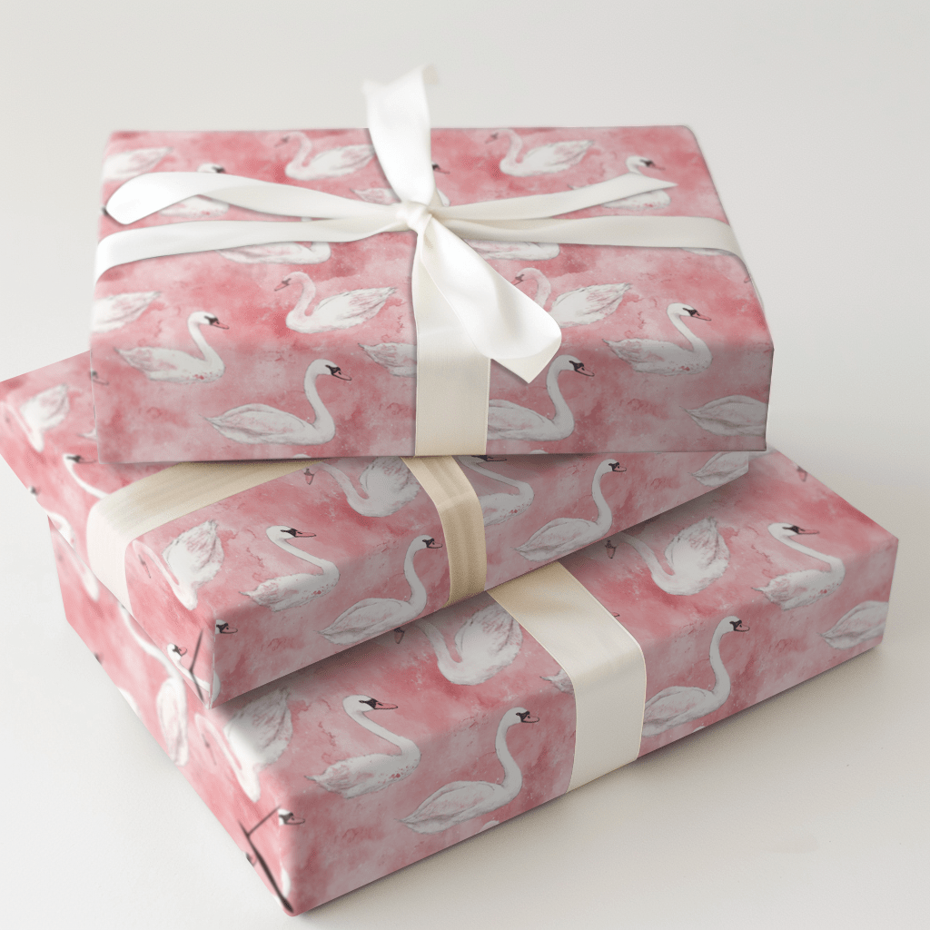 Love Struck Swans - Wrapping Paper - Aspen & Arlo