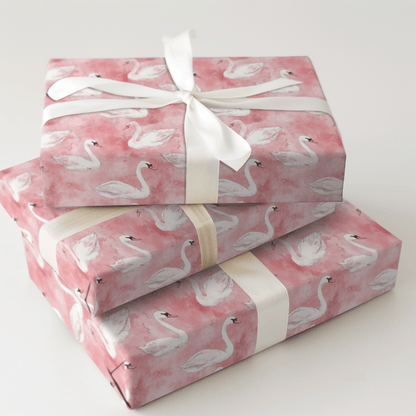 Love Struck Swans - Wrapping Paper - Aspen & Arlo