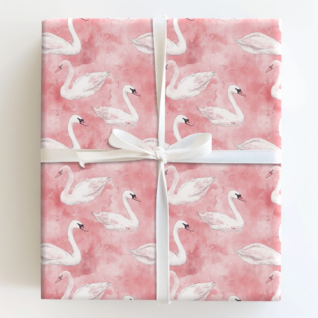 Love Struck Swans - Wrapping Paper - Aspen & Arlo