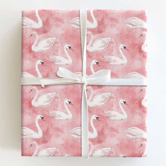 Love Struck Swans - Wrapping Paper - Aspen & Arlo
