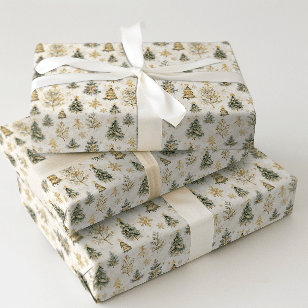 Magic Gold Forest - Wrapping Paper - Aspen & Arlo