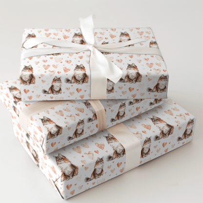 Maine Coon Valentine - Wrapping Paper - Aspen & Arlo