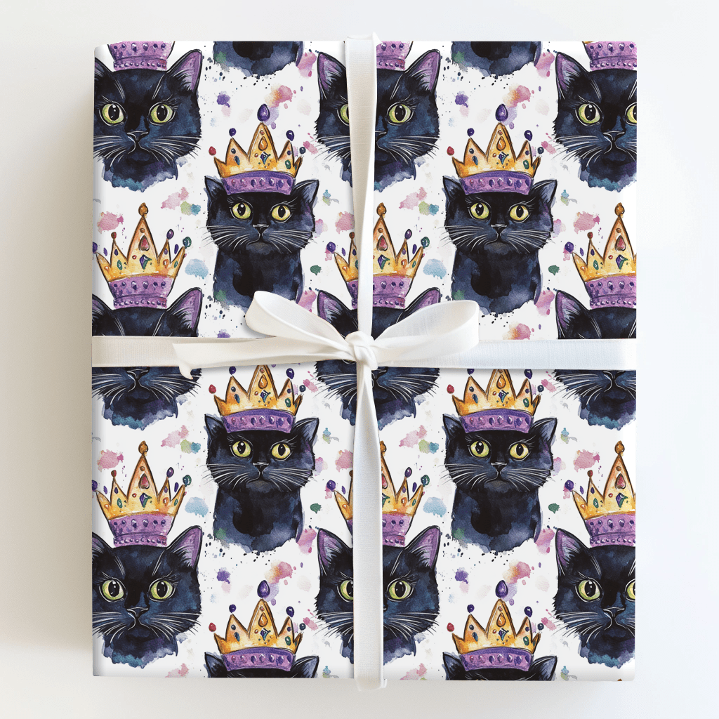 Mardi Gras Black Cat - Wrapping Paper - Aspen & Arlo