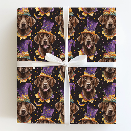 Mardi Gras Chocolate Lab