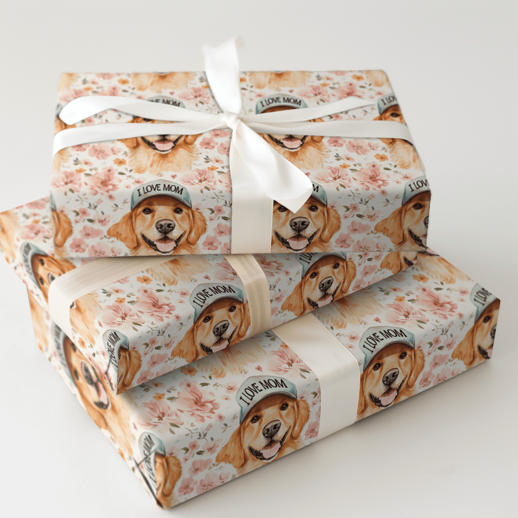 Mom's Favorite Golden Retriever - Wrapping Paper - Aspen & Arlo
