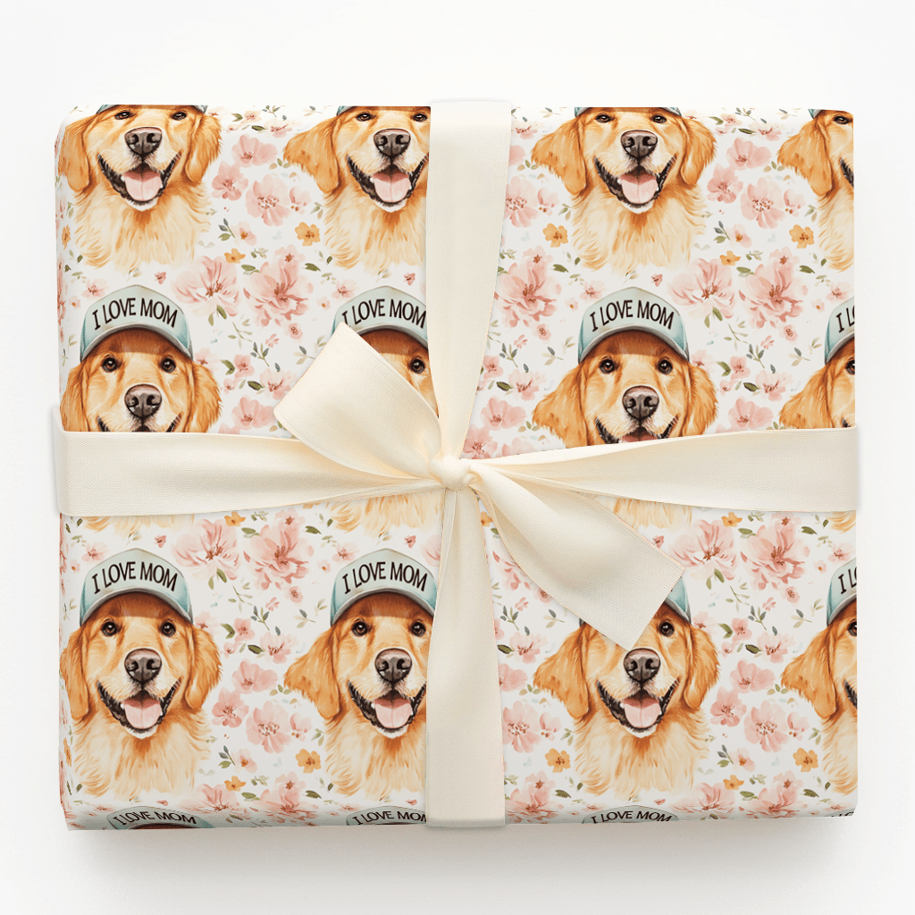 Mom's Favorite Golden Retriever - Wrapping Paper - Aspen & Arlo