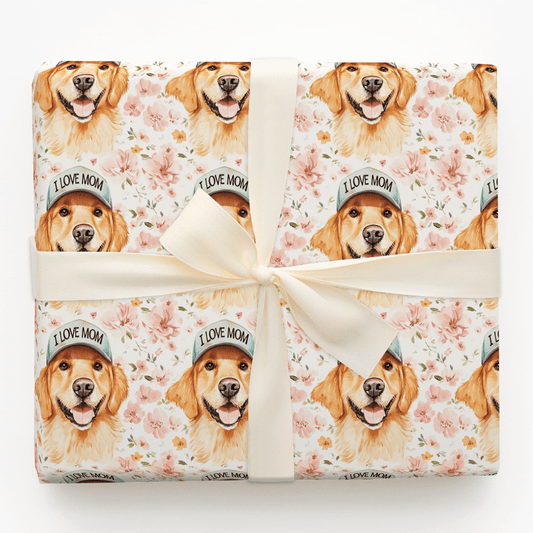 Mom's Favorite Golden Retriever - Wrapping Paper - Aspen & Arlo