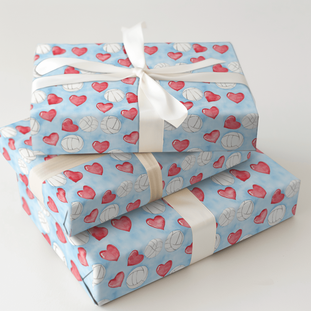My Volleyball Valentine - Wrapping Paper - Aspen & Arlo