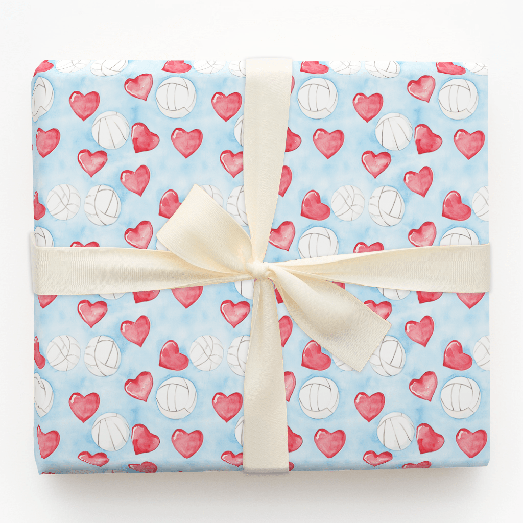 My Volleyball Valentine - Wrapping Paper - Aspen & Arlo