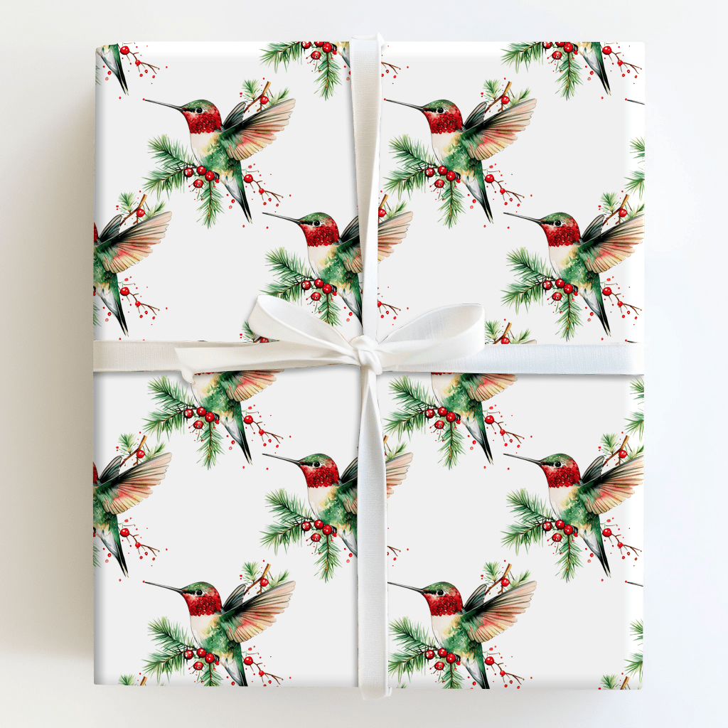 Oregon Glitz Wrapping Paper: Hummingbird Christmas Gift Wrap – Aspen & Arlo