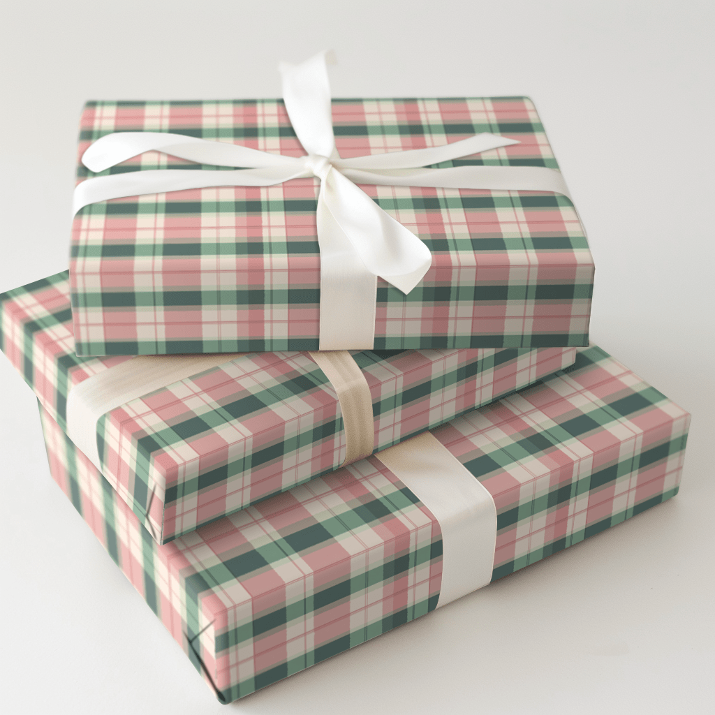 Peony Plaid - Wrapping Paper - Aspen & Arlo