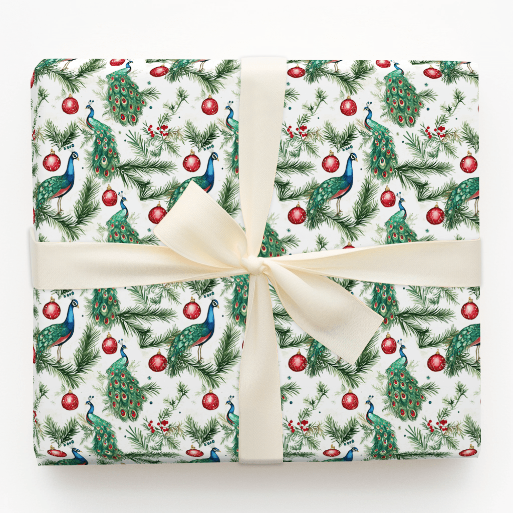 Peppermint Peacock - Wrapping Paper - Aspen & Arlo
