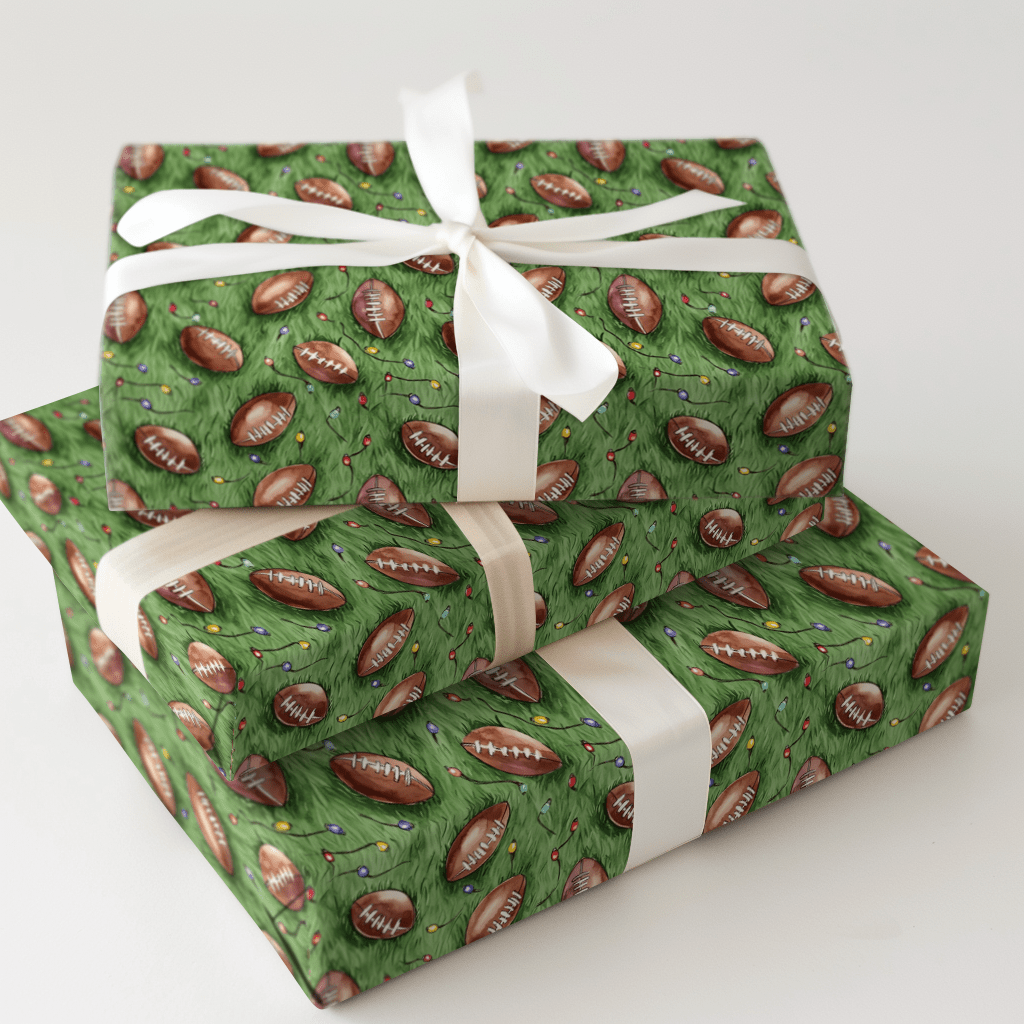 Peppermint Pigskin - Wrapping Paper - Aspen & Arlo