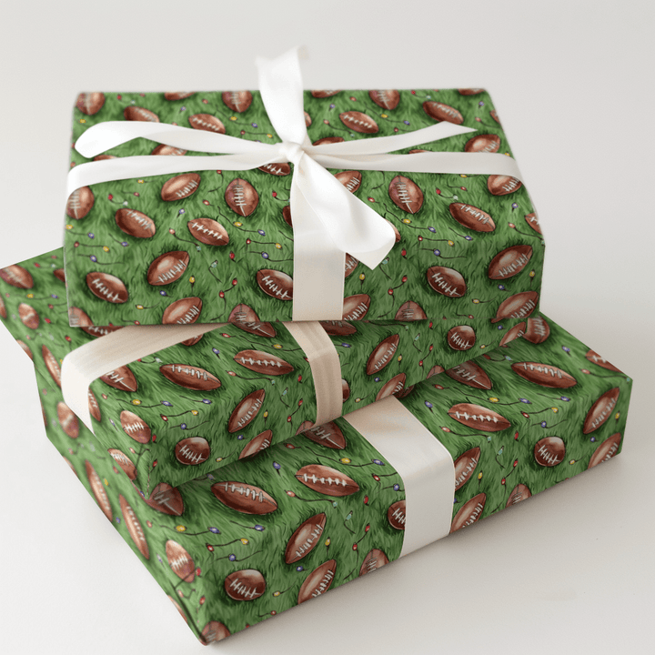 Peppermint Pigskin - Wrapping Paper - Aspen & Arlo