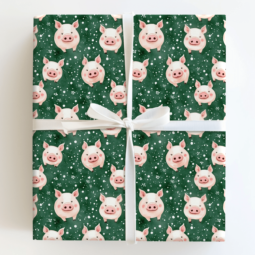 Pigs in a Snow Blanket - Wrapping Paper - Aspen & Arlo