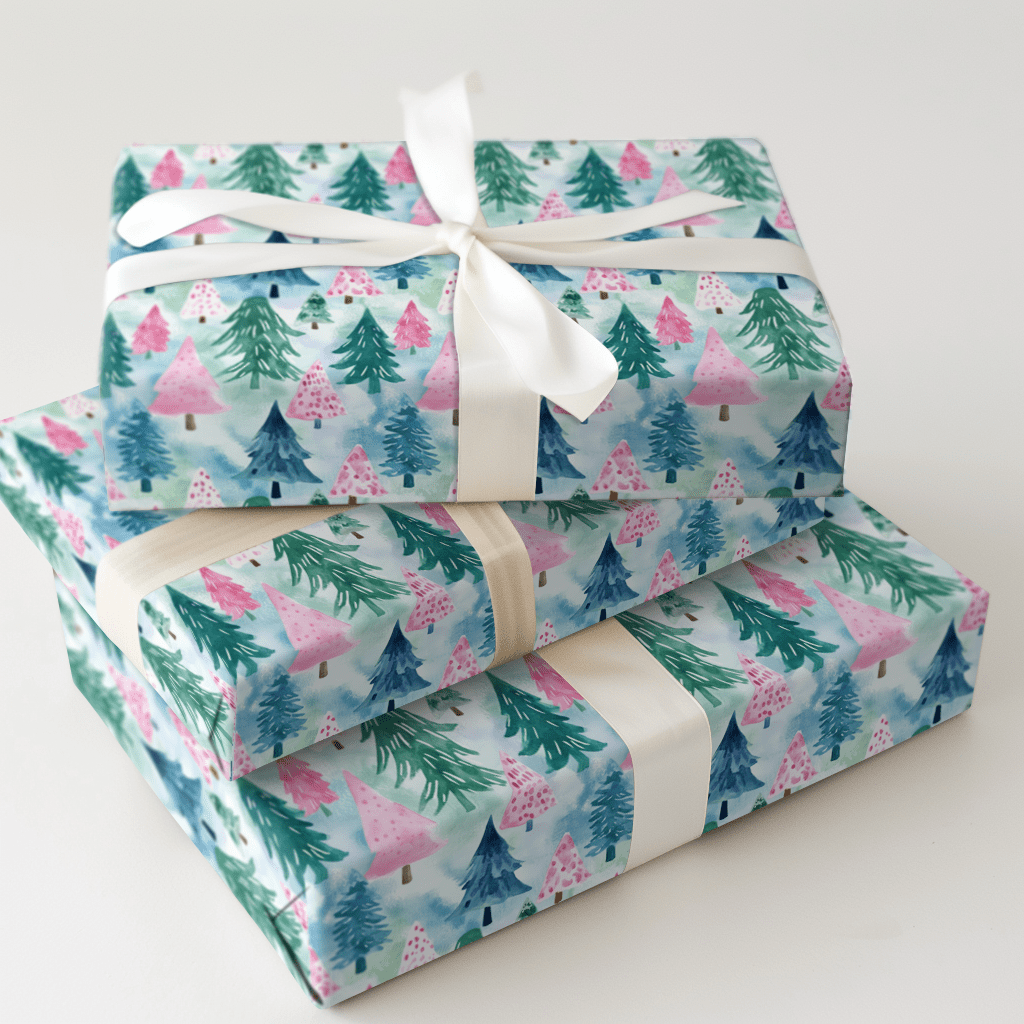 Pink Pines - Wrapping Paper - Aspen & Arlo