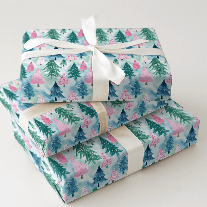 Pink Pines - Wrapping Paper - Aspen & Arlo