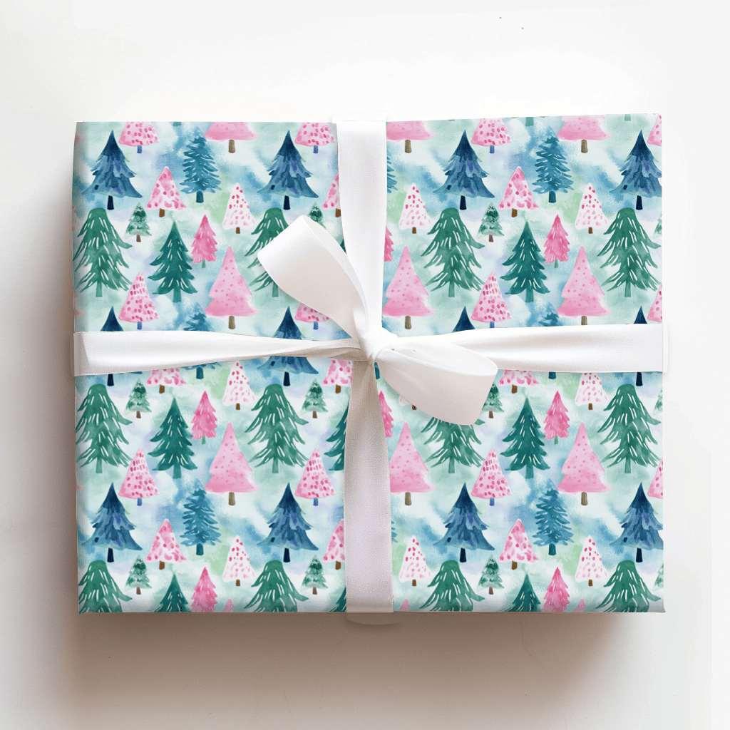 Pink Pines - Wrapping Paper - Aspen & Arlo