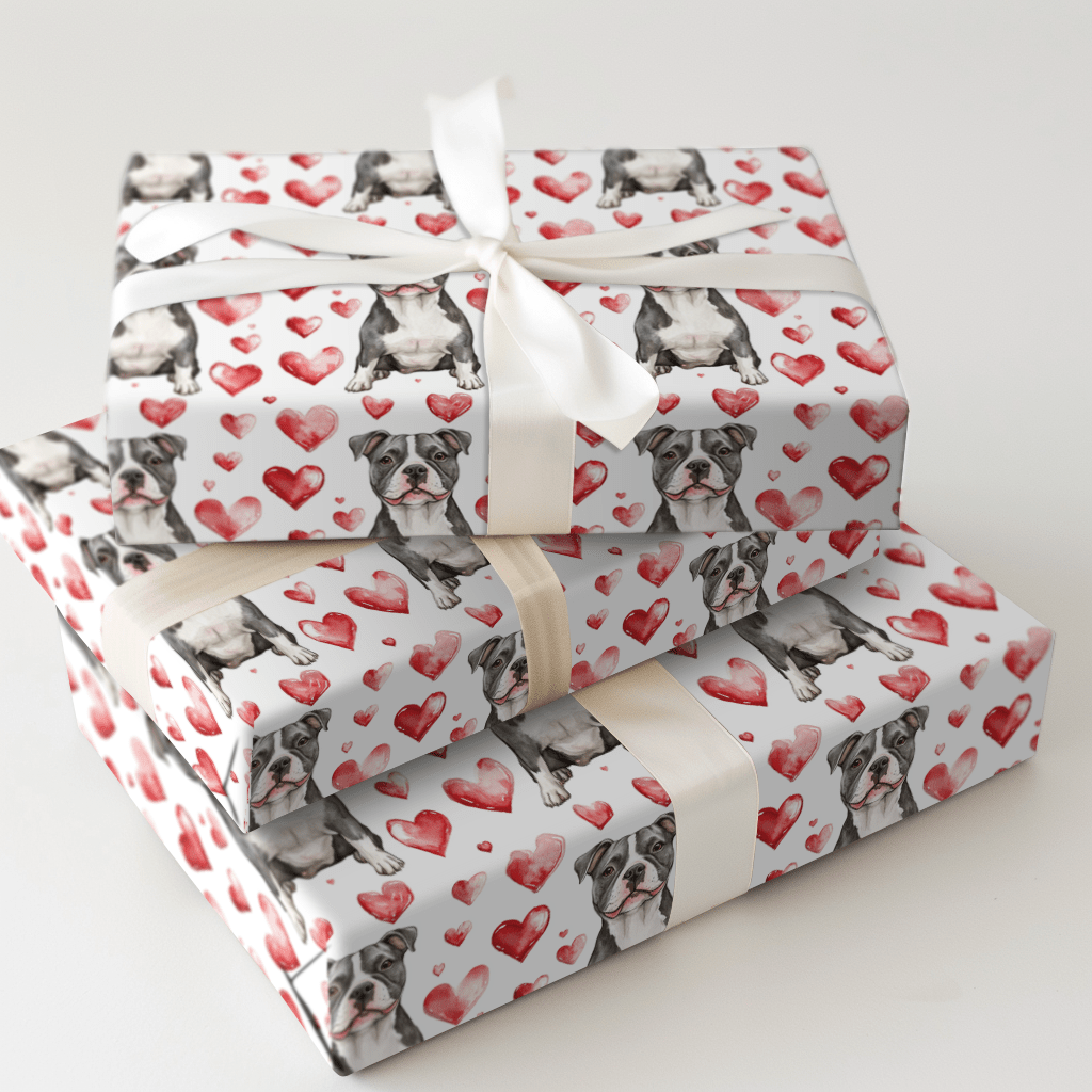 Pitbull Valentine - Wrapping Paper - Aspen & Arlo