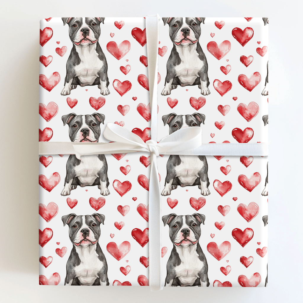Pitbull Valentine - Wrapping Paper - Aspen & Arlo