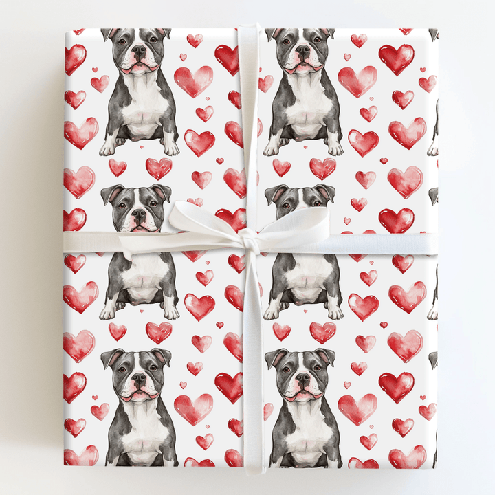 Pitbull Valentine - Wrapping Paper - Aspen & Arlo