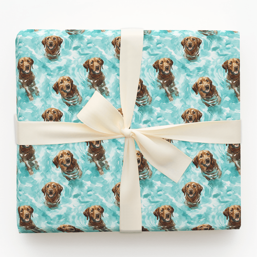 Pool Day with the Brown Labs - Wrapping Paper - Aspen & Arlo