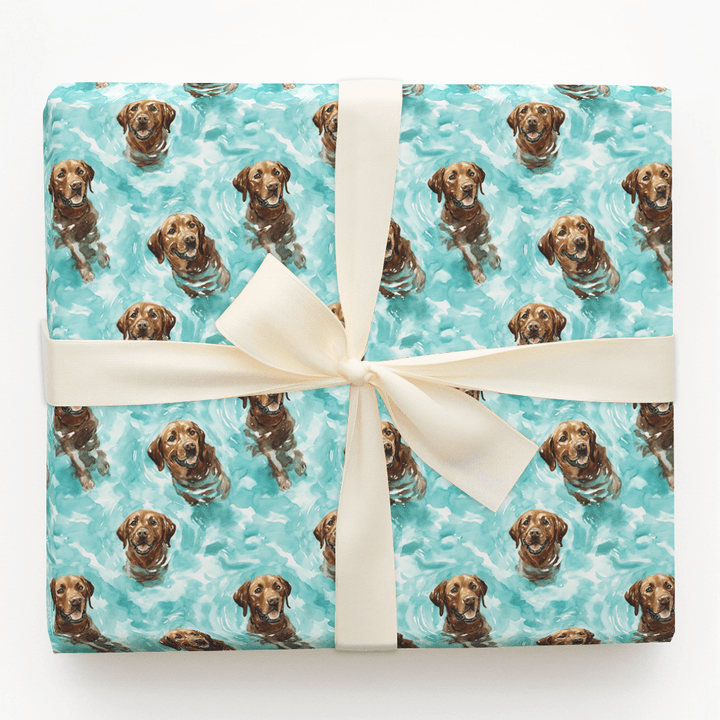 Pool Day with the Brown Labs - Wrapping Paper - Aspen & Arlo
