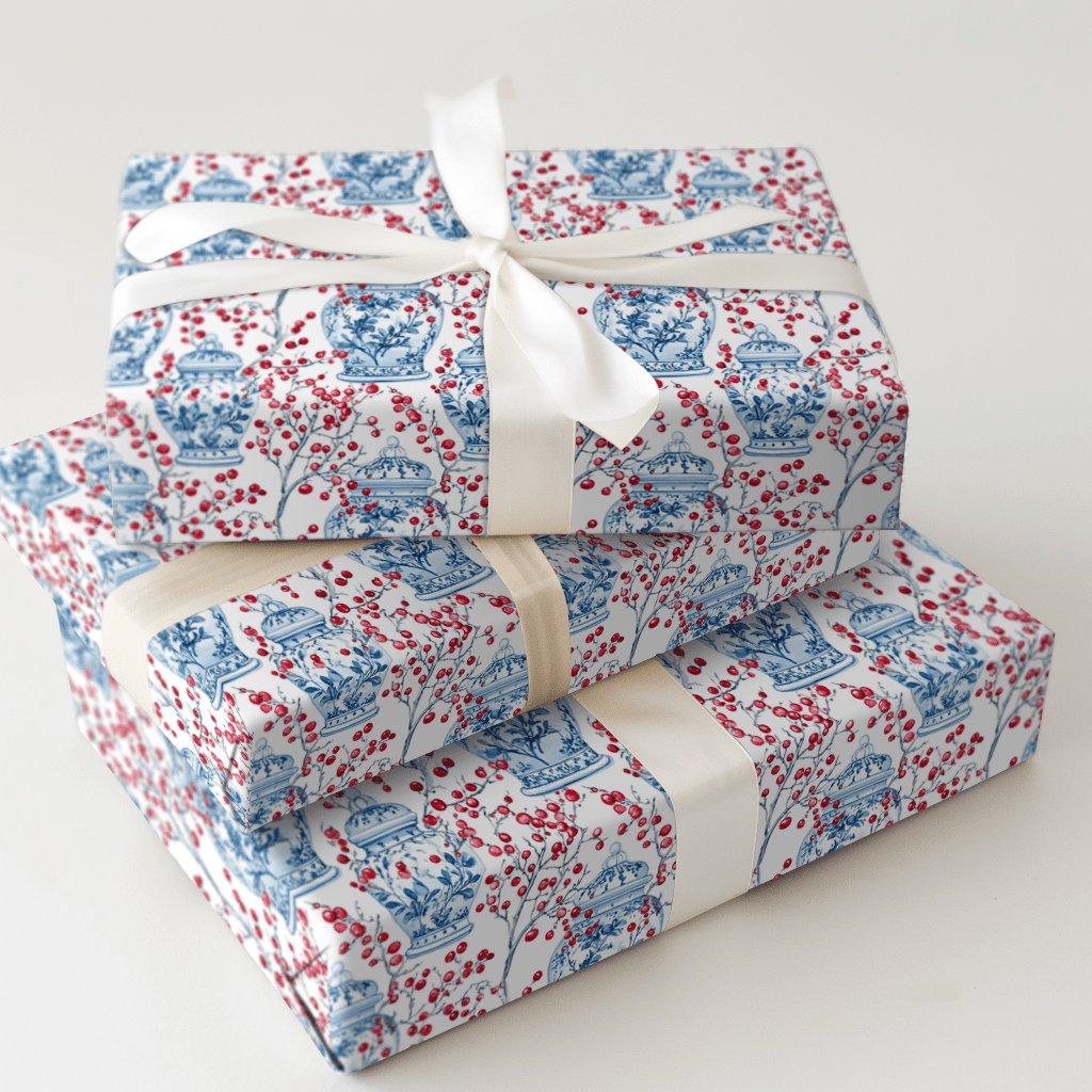 Porcelain Poise - Wrapping Paper - Aspen & Arlo
