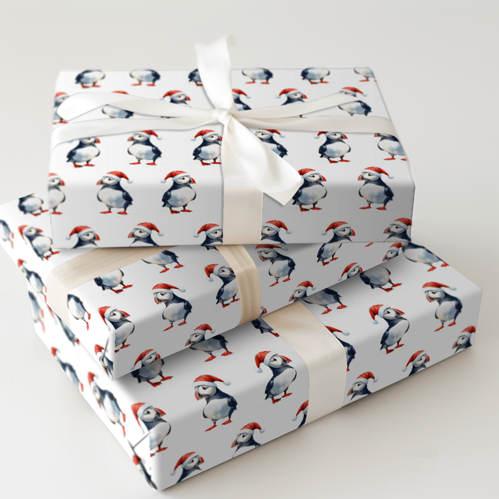 Puffin Claus - Wrapping Paper - Aspen & Arlo