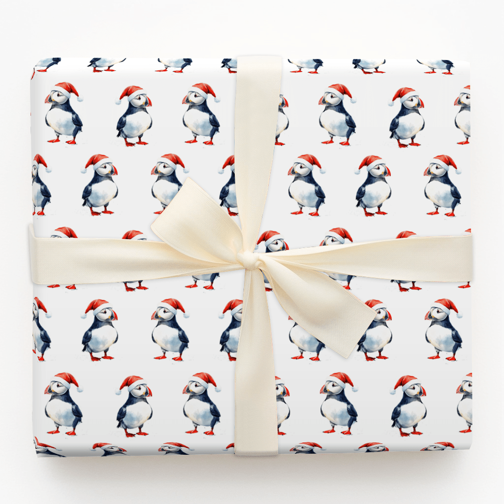Puffin Claus - Wrapping Paper - Aspen & Arlo