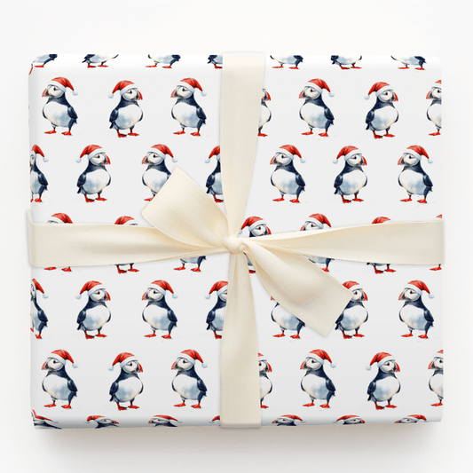 Puffin Claus - Wrapping Paper - Aspen & Arlo