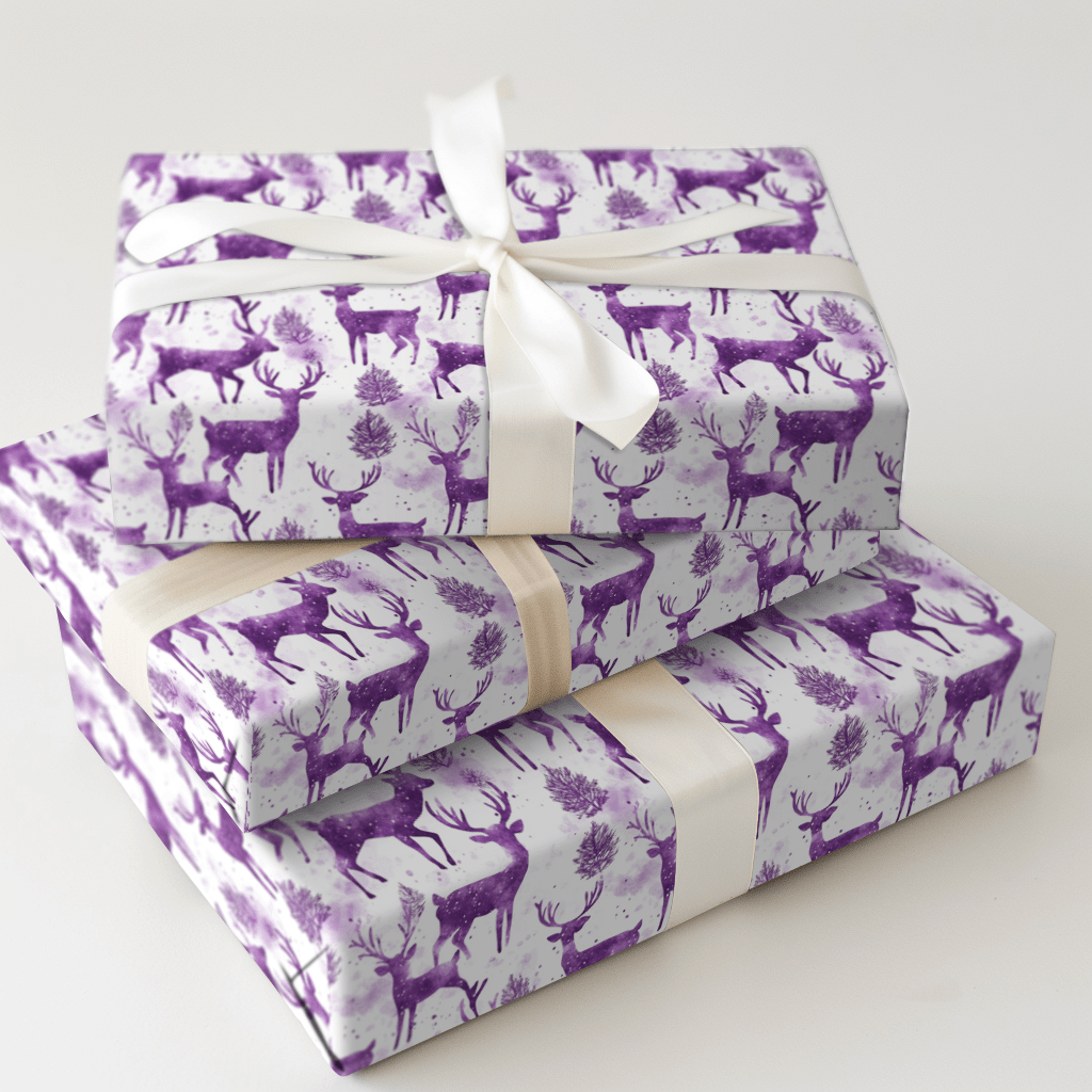 Purple Rain - Deer - Wrapping Paper - Aspen & Arlo