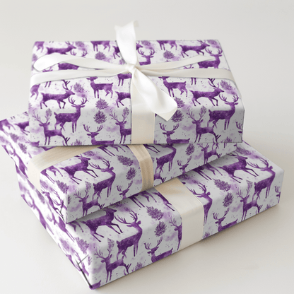 Purple Rain - Deer - Wrapping Paper - Aspen & Arlo
