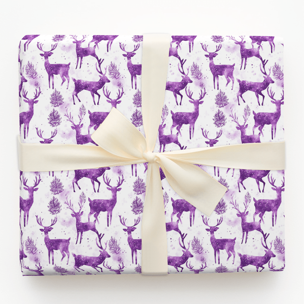 Purple Rain - Deer - Wrapping Paper - Aspen & Arlo