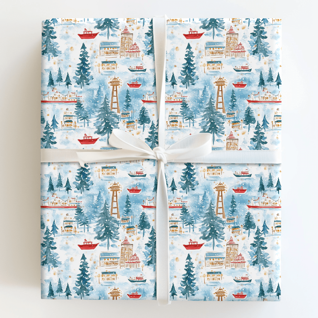 Rainy Snow Holiday - Wrapping Paper - Aspen & Arlo