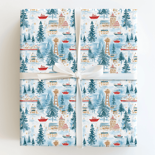 Rainy Snow Holiday - Wrapping Paper - Aspen & Arlo