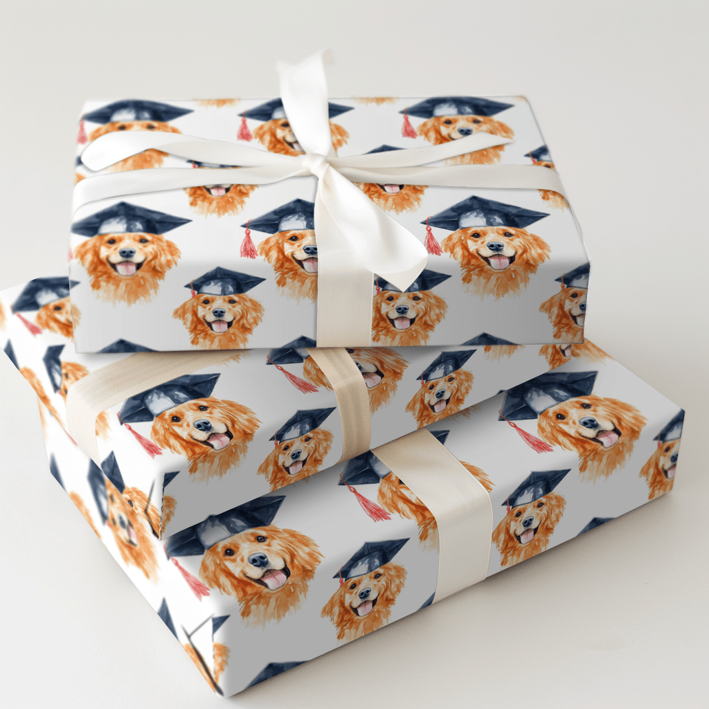 Red Golden Graduate - Wrapping Paper - Aspen & Arlo