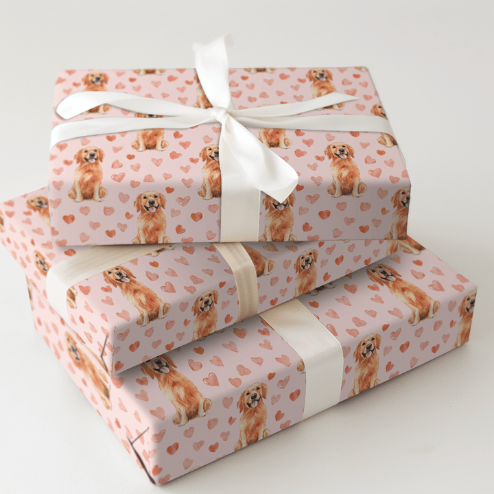 Red Golden Valentine - Wrapping Paper - Aspen & Arlo