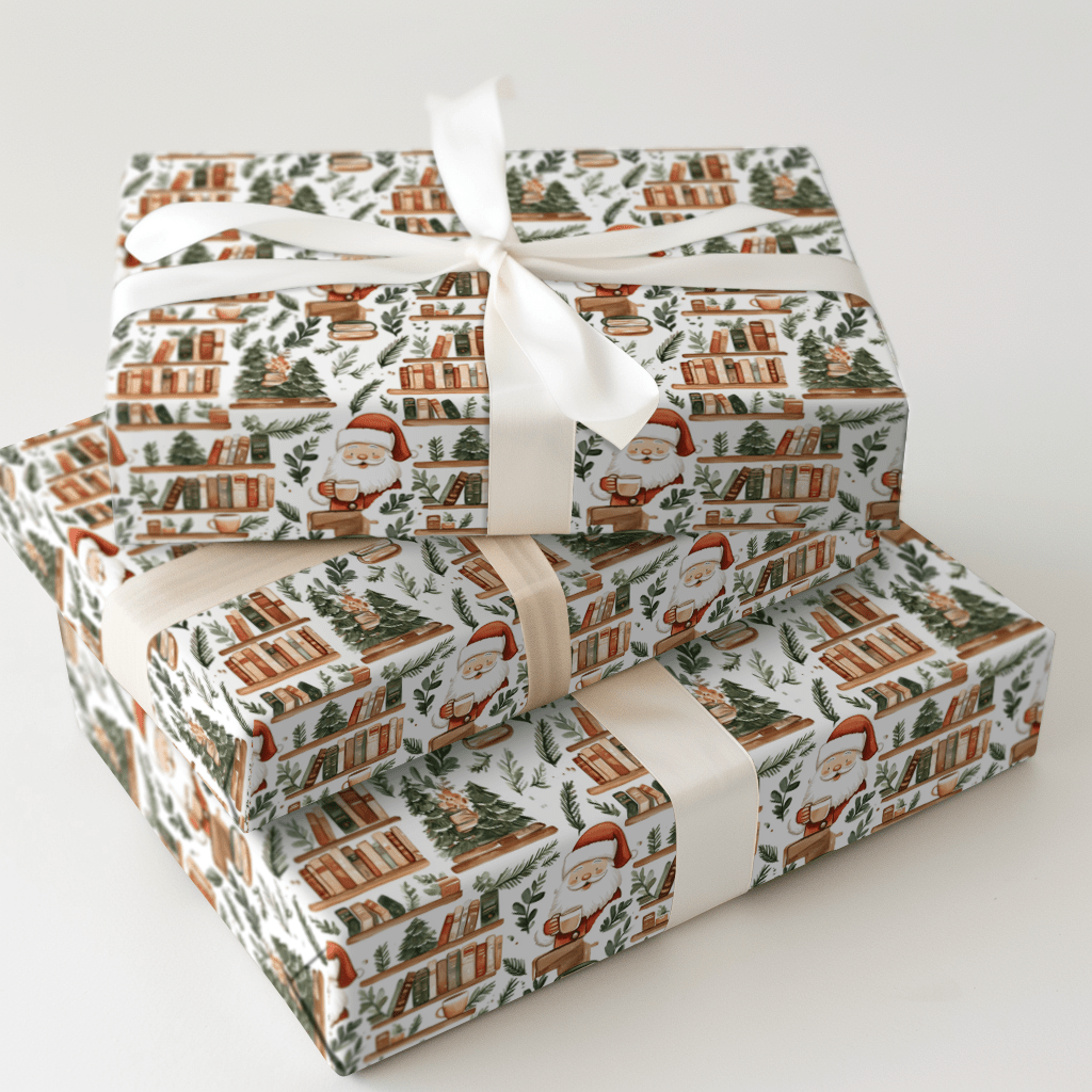 Santa's Books and Brew - Wrapping Paper - Aspen & Arlo