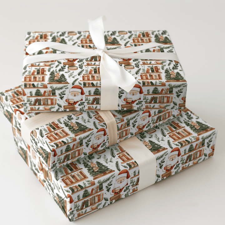 Santa's Books and Brew - Wrapping Paper - Aspen & Arlo