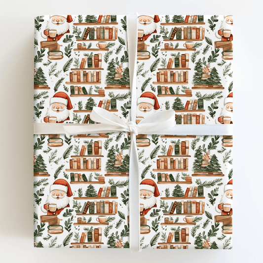Santa's Books and Brew - Wrapping Paper - Aspen & Arlo