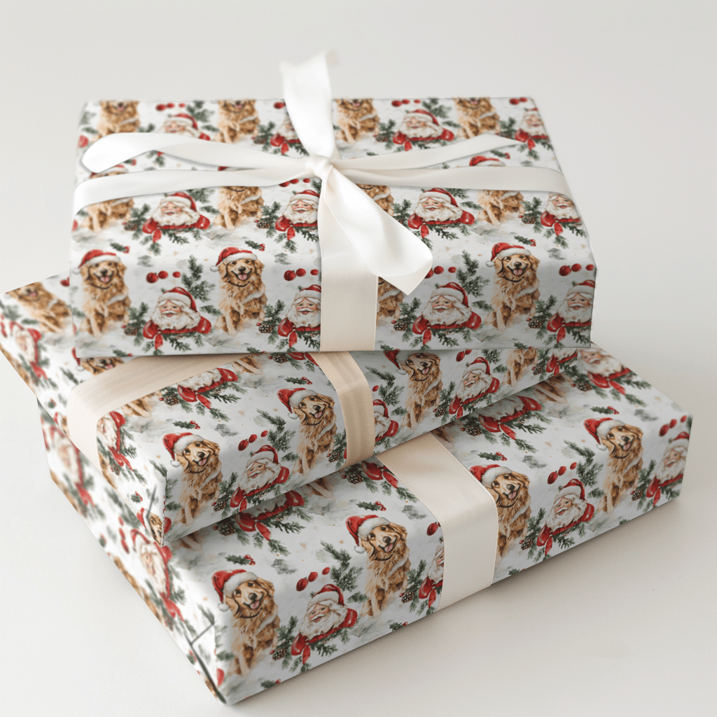 Santas Golden Helper - Wrapping Paper - Aspen & Arlo