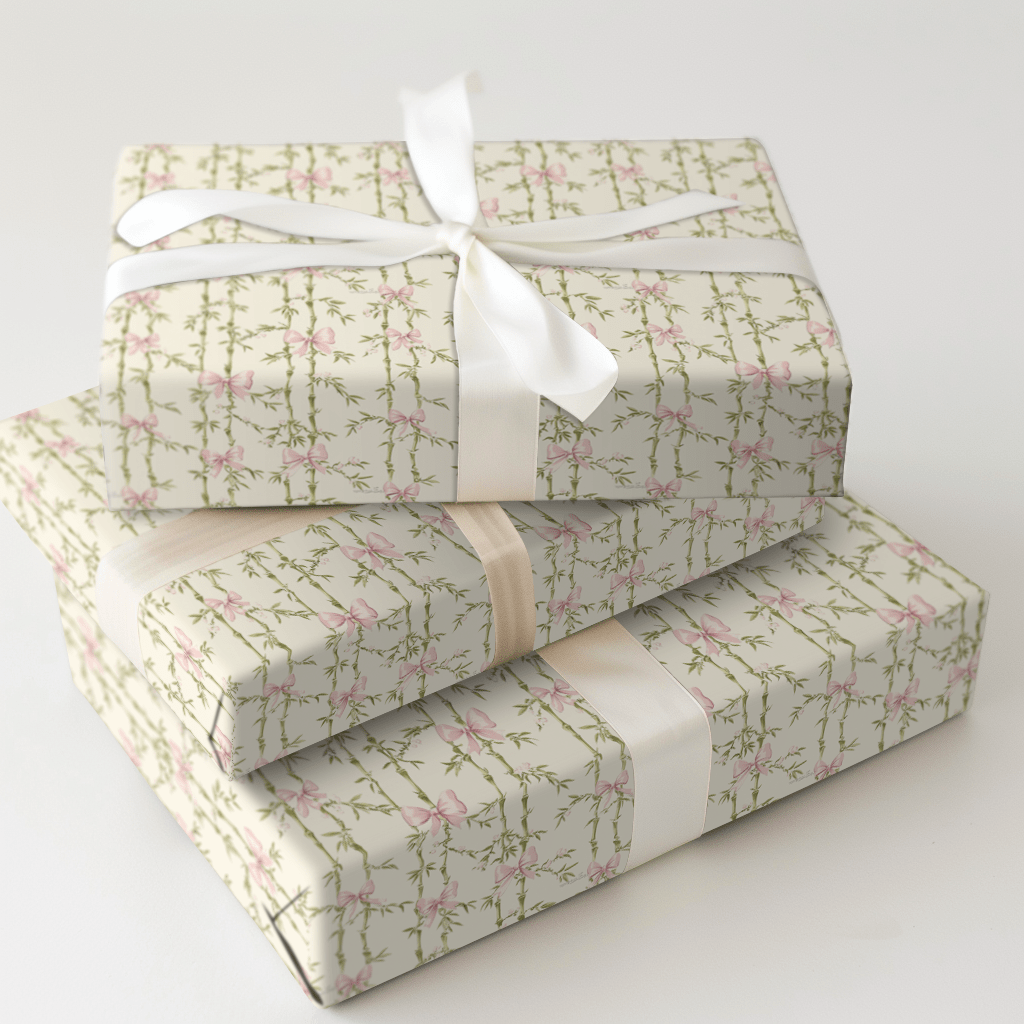 Serene Bows and Bamboo - Wrapping Paper - Aspen & Arlo